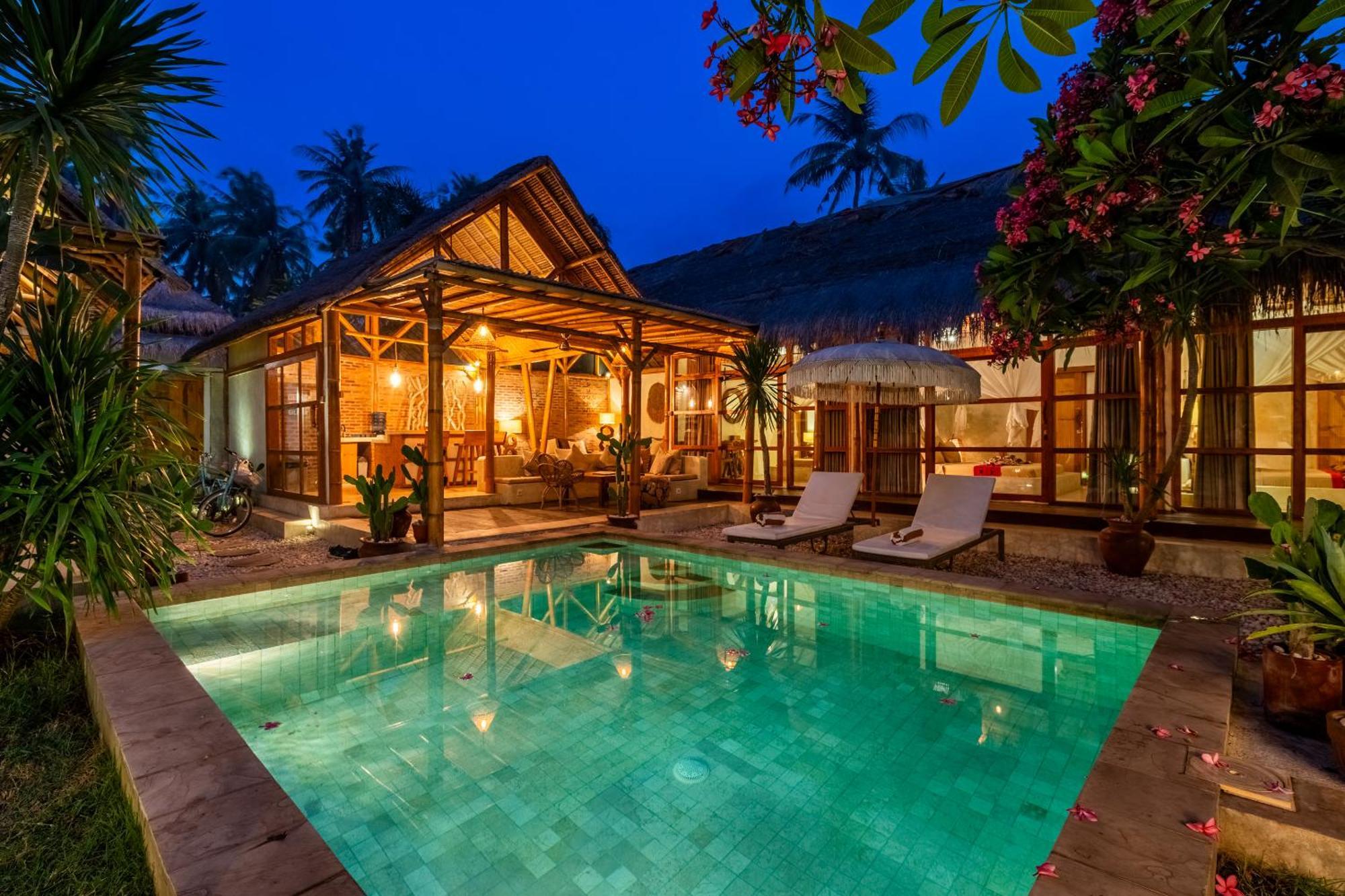 Villa Burung Gili Air Authentic 3-Bedroom Bamboo Villa With Private Pool المظهر الخارجي الصورة